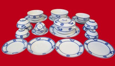 Bộ Bàn Ăn Bát Tràng Phúc Lộc 22 Sản Phẩm cao cấp