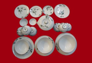 Bộ Bàn Ăn Bát Tràng Vẽ Lá Trúc 19 Sản Phẩm giá rẻ