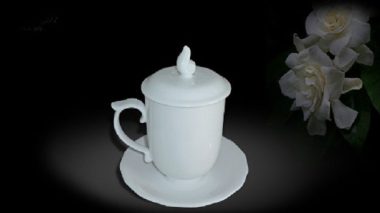 Ca Trà + Dĩa Lót sứ Minh Long 0.3 L Sen Trắng cao cấp