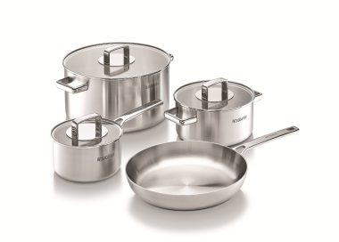 Bộ nồi inox Brabantia 4 cái nắp kính - saphire