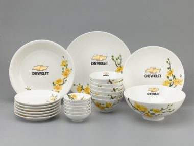 Bộ Đồ Ăn Minh Long Daisy Hoàng Mai IFP 22 Sp Giá In Logo Chevrolet Cao Cấp