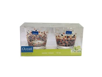 Cốc Thủy Tinh Ocean Hoa Đỏ 340ml