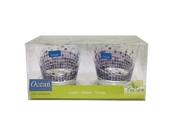 Bộ Cốc Thủy Tinh Ocean Hoa Tím 340ml