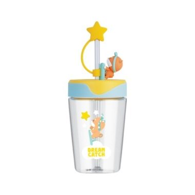 ABF779YEL - Ly Nhựa LocknLock Dream Catcher 520ml Có Nắp Đậy Ống Hút - Màu Vàng