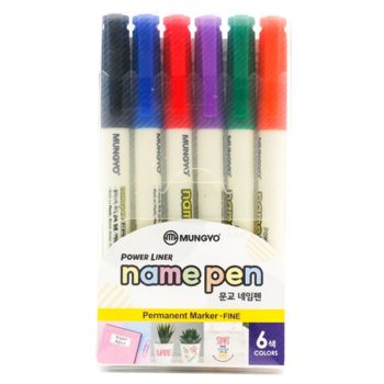 Hộp 6 Bút Lông Dầu Name Pen Mungyo PES-6A cao cấp