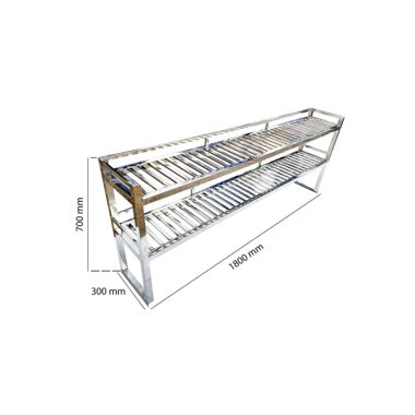 Kệ Bếp Inox 2 Tầng 1m8 Gắn Trên Bàn và Chậu Rửa KEI-14
