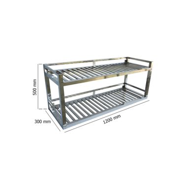 Kệ chén inox 5 tầng 1200x400mm_ kệ thanh 304