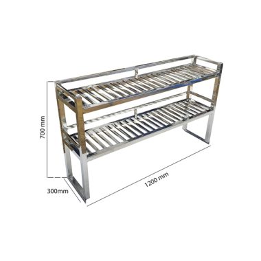 Kệ Inox 2 Tầng Gắn Trên Bàn 1m2 KEI-05