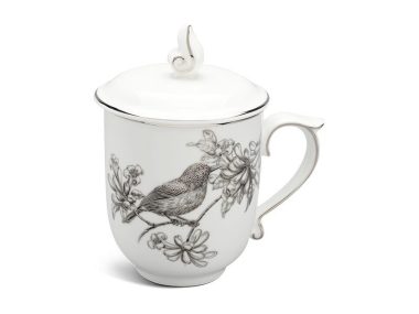 Ca trà sứ Minh Long 0.30 L - Mẫu Đơn IFP - Chích Bông trắng