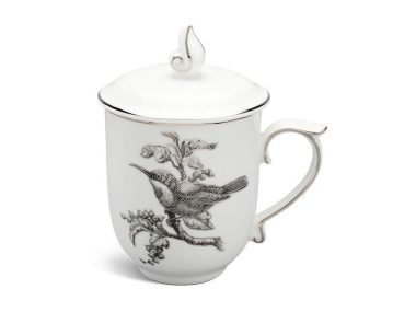 Ca trà sứ Minh Long 0.30 L - Mẫu Đơn IFP - Chim Hút Mật đẹp