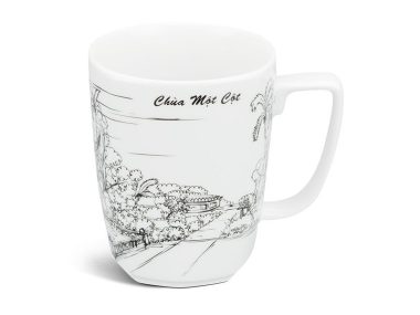 Ca sứ vuông Minh Long 0.36 L - Chùa Một Cột cao cấp