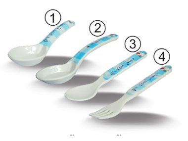 Muỗng Nhựa Melamine Nĩa Nhỏ -RED