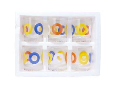 Ly Không Quai In Bông - Ly Thủy Tinh Đáy Khía