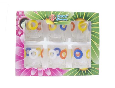 Ly Không Quai In Bông - Ly Thủy Tinh Đáy Ngấn