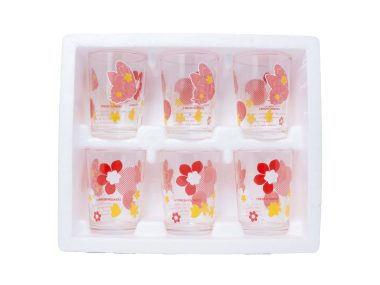 Ly Không Quai In Bông- Ly Đáy Bằng In Bông