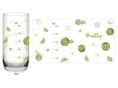 Ly thủy tinh Ocean chia vạch trái cây (Kiwi) - 625 ml