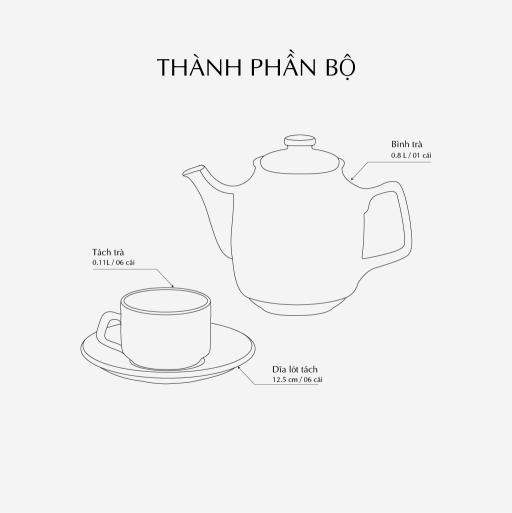 Bộ Trà 0.8 L – Camellia Văn Lang mekoong (2)