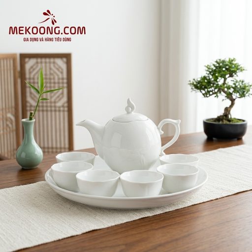 Bộ trà 0.3 L - Sen - Trắng mekoong (3)