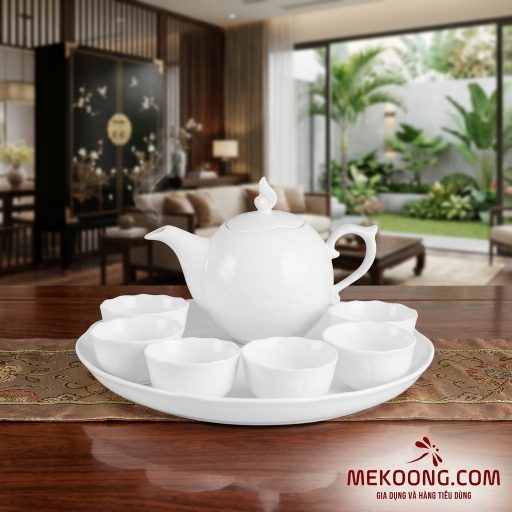 Bộ trà 0.3 L - Sen - Trắng mekoong (4)