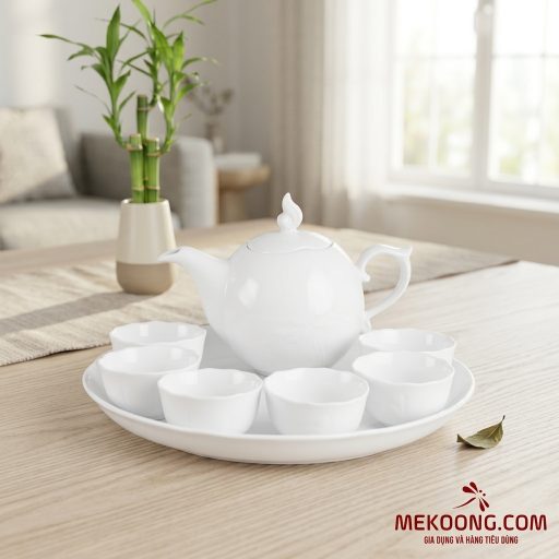 Bộ trà 0.3 L - Sen - Trắng mekoong (5)