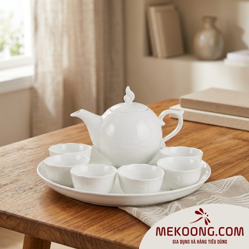 Bộ trà 0.3 L - Sen - Trắng mekoong (7)