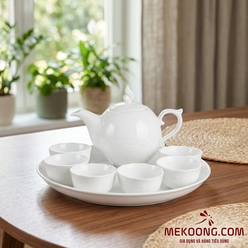 Bộ trà 0.3 L - Sen - Trắng mekoong (8)