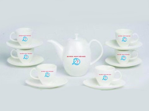 Bo tra Anna cao trang Bộ Ấm chén uống trà Minh Long quà tặng 0.47 L Anna Cao Trắng Giá In Logo quà tặng chính hãng