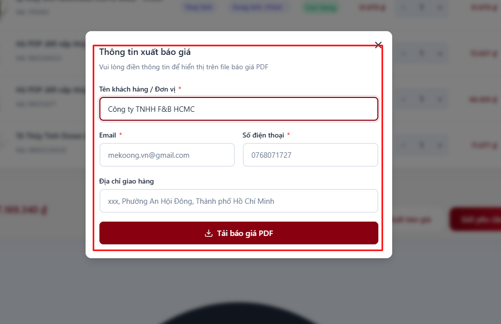 6. Gửi yêu cầu và Nhận ưu đãi B2B