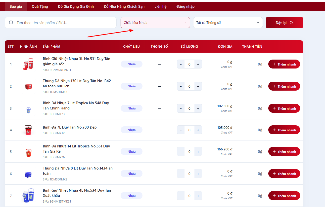 Hướng Dẫn Tạo Và Xuất Báo Giá Đồ Nhựa Nhà Hàng, Khách Sạn Mekoong (5)