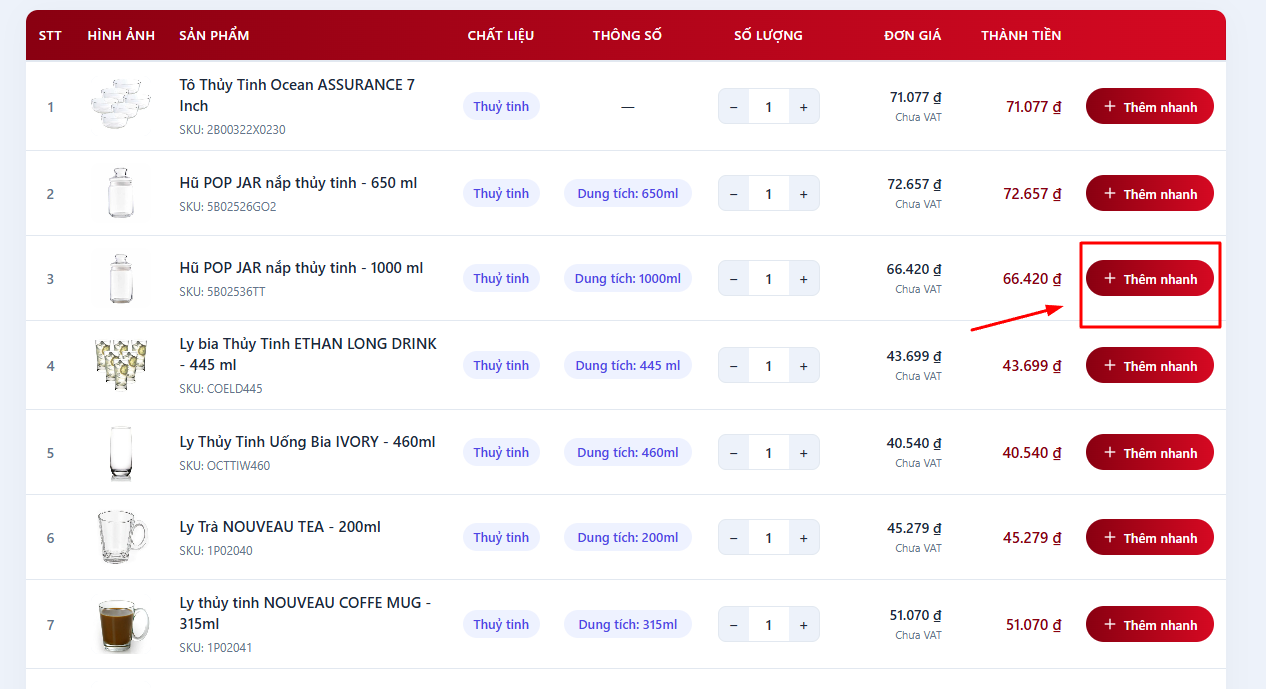 Hướng Dẫn Tạo Và Xuất Báo Giá Đồ Thủy Tinh Nhà Hàng, Khách Sạn Mekoong (3)