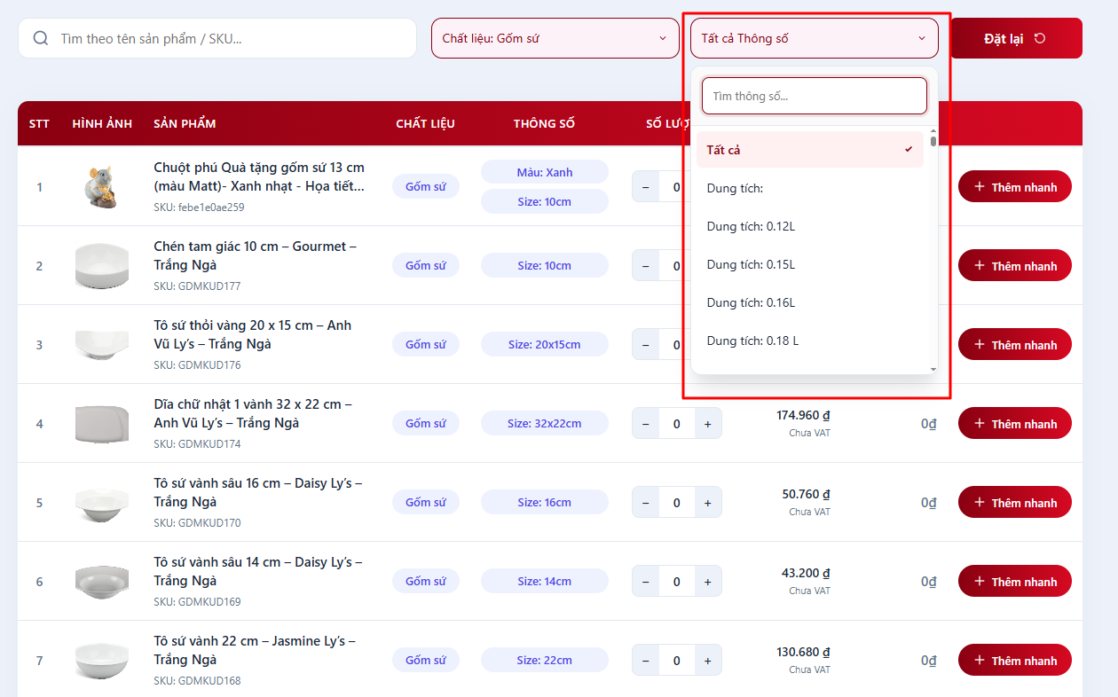 Hướng Dẫn Tạo Và Xuất Báo Giá Gốm Sứ Nhà Hàng, Khách Sạn (4)