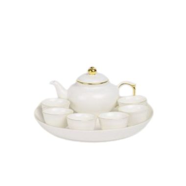Bộ Ấm Chén uống trà Minh Long 0.35L Jasmine IFP Chỉ Vàng đẹp