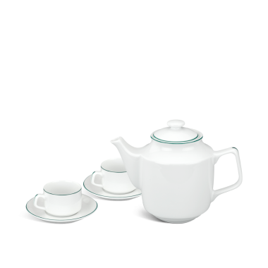 Bộ Ấm Chén Minh Long 0.7 L Jasmine Kẻ Chỉ Xanh Lá cao cấp
