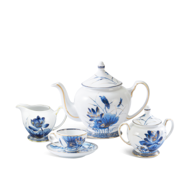 Bộ Ấm Trà Minh Long Hoàng Cung Hoàng Bào Hoa Sen 1.3L