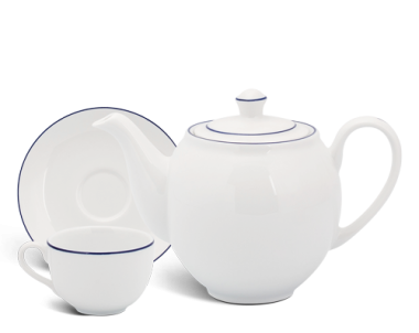 Bộ Ấm Trà Minh Long Camellia Chỉ Xanh Dương 0.5L