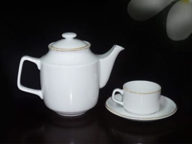 Bộ Ấm trà Minh Long 1.1L – Jasmine – Viền Chỉ Vàng