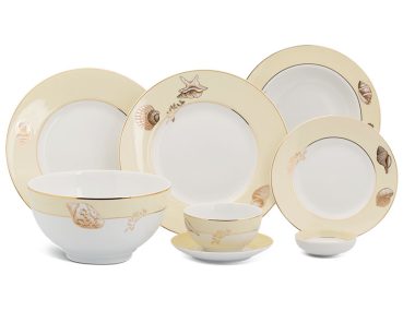 Bộ đồ ăn 6 người 25 sản phẩm - Camellia - Hương Biển kem