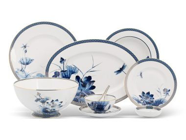 Bộ đồ ăn Âu-Á 44 sản phẩm - Hoàng Cung - Sen Vàng Đẹp