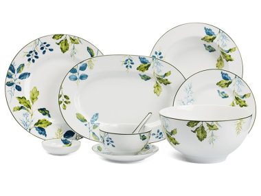 Bộ đồ ăn Âu-Á 45 sản phẩm - Camellia - Lá Xanh Giá rẻ