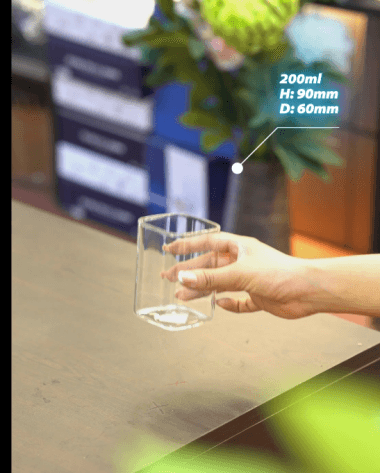 Cốc Thủy Tinh Vuông Hình Chữ Nhật 200ml