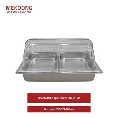 Khay buffet 2 ngăn nắp PC KNB-2-100 (2 khay 1_2x100)