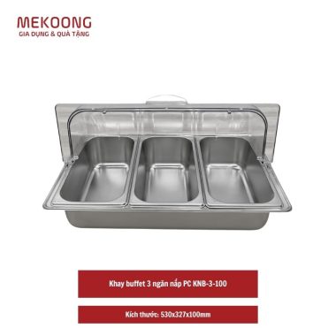 Khay buffet 3 ngăn nắp PC KNB-3-100 (3 khay 1_3x100)