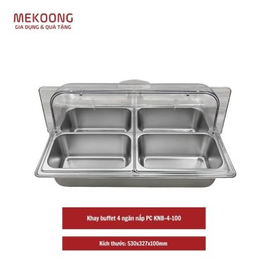 Khay buffet 4 ngăn nắp PC KNB-4-100 (4 khay 1_4x100)