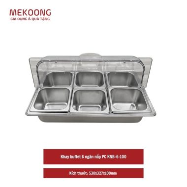 Khay buffet 6 ngăn nắp PC KNB-6-100 (6 khay 1_6x100)