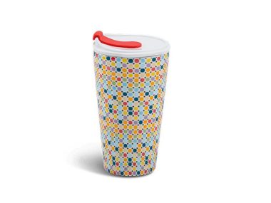 Ly sứ dưỡng sinh 0.48 L Minh Long + nắp ống hút (K1) – Mosaic (LTD) trắng