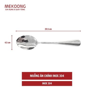 Muỗng ăn chính inox 304 20.5cm x 4.5cm