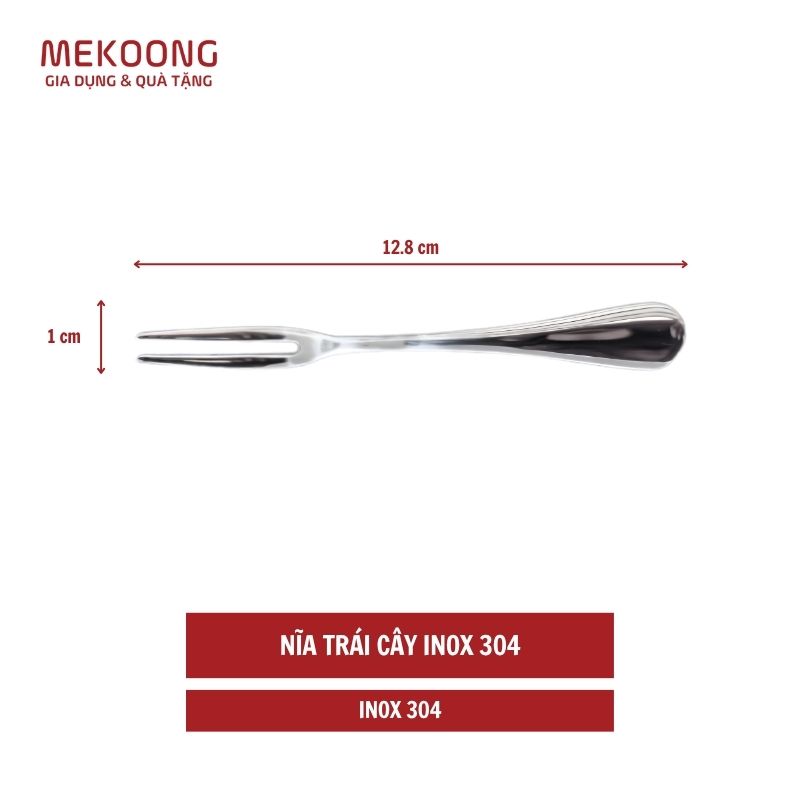 Nĩa trái cây inox 304 12.8cm x 1cm