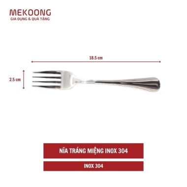 Nĩa tráng miệng inox 304 18.5cm x 2.5cm