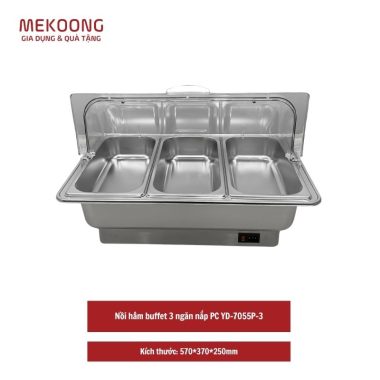 Nồi hâm buffet 3 ngăn nắp PC YD-7055P-3