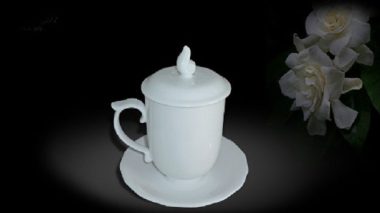 Ca Trà + Dĩa Lót sứ Minh Long 0.3 L Sen Trắng cao cấp